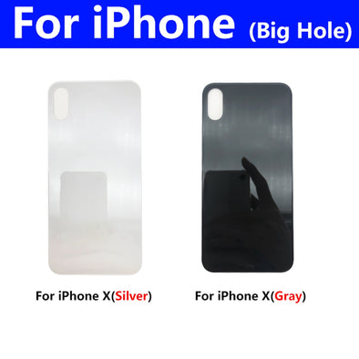 Big Hole Back Glass Replacement for iPhone X / XS with Double Side Adhesive 3M Tape