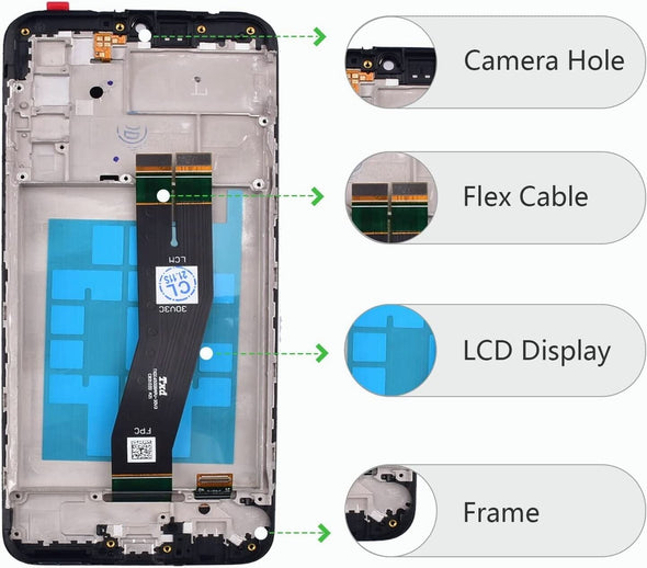 Samsung Galaxy A02s A025F/M 5G LCD Touch Screen Digitizer Replacement+Frame