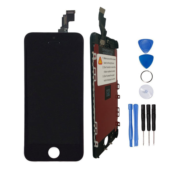 LL Trader® LCD Display Touch Screen Digitizer Glass Lens Assembly Repair Replacement for iPhone 5c Black + Tools UK Seller - LL Trader
