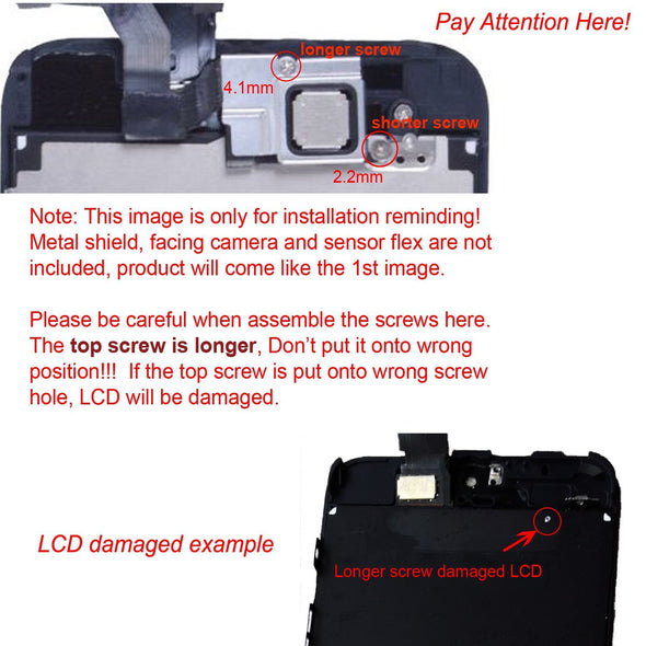 LL Trader® LCD Display Touch Screen Digitizer Glass Lens Assembly Repair Replacement for iPhone 5c Black + Tools UK Seller - LL Trader