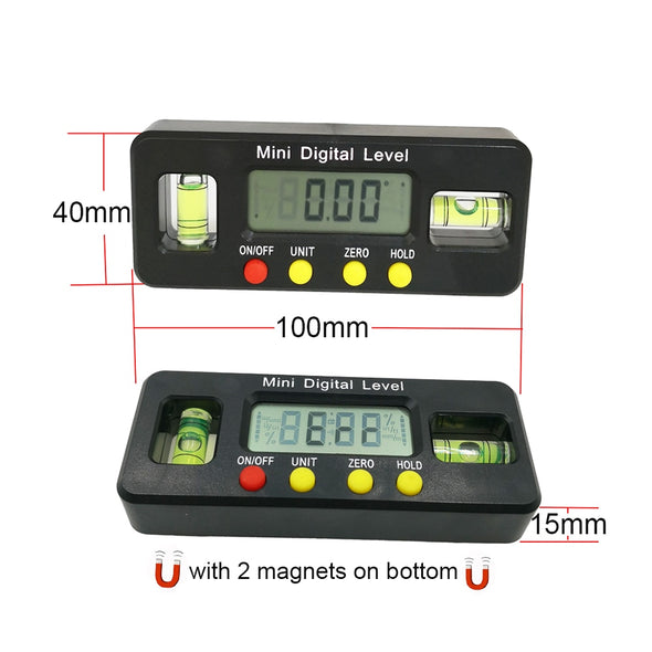 Digital angle finder Protractor electronic level box 360 Degree digital inclinometer angle measuring tool with magnets Portable