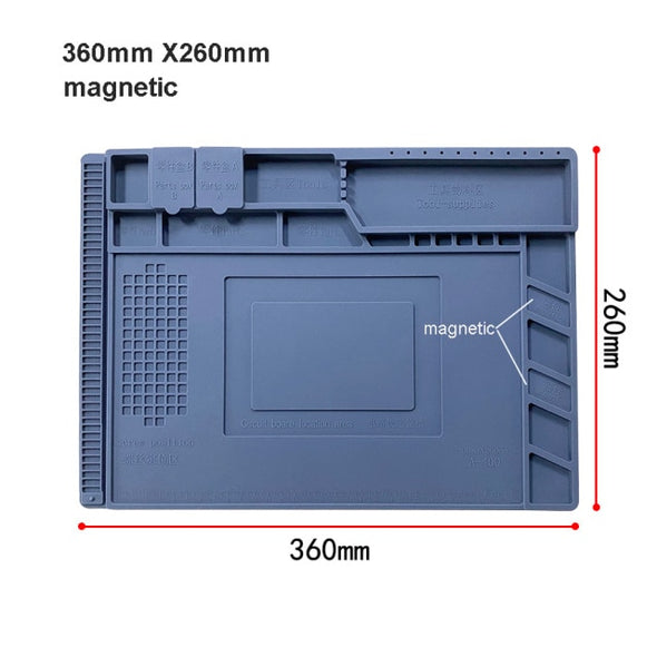 S-160 Silicone Pad Desk Platform 45x30cm for Soldering Station Iron Phone PC Repair Mat Magnetic Heat Insulation No Lead