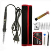 80W Digital Electric Soldering Iron Set Kit Welding Iron Staion 220V with Soldering Paste Flux Tips Stand Tool Bag