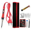80W Digital Electric Soldering Iron Set Kit Welding Iron Staion 220V with Soldering Paste Flux Tips Stand Tool Bag
