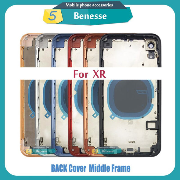 Back Housing for iPhone X / XS / XR / XS Max Back Cover Battery Door Rear Cover Chassis Middle Frame with Glass Replacement Parts