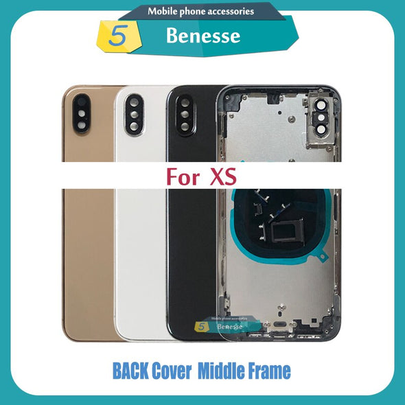 Back Housing for iPhone X / XS / XR / XS Max Back Cover Battery Door Rear Cover Chassis Middle Frame with Glass Replacement Parts