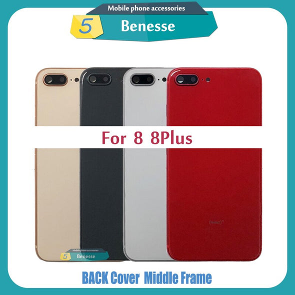 Back Housing for iPhone 8 / 8 Plus Back Cover Battery Door Rear Cover Chassis Middle Frame with Glass Replacement Parts