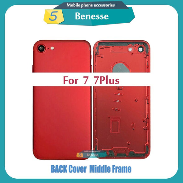 Back Housing for iPhone 7 / 7 Plus Back Cover Battery Door Rear Cover Chassis Middle Frame with Glass Replacement Parts