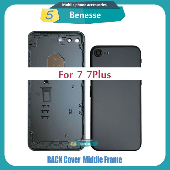 Back Housing for iPhone 7 / 7 Plus Back Cover Battery Door Rear Cover Chassis Middle Frame with Glass Replacement Parts