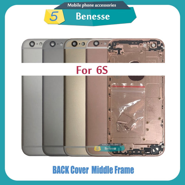 Back Housing for iPhone 6s / 6s Plus Battery Cover Middle Frame Chassis with Side Buttons Sim Tray Repair Parts