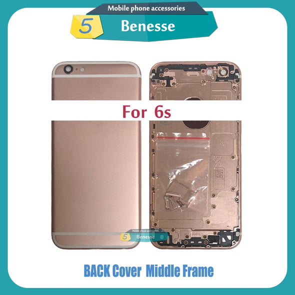 Back Housing for iPhone 6s / 6s Plus Battery Cover Middle Frame Chassis with Side Buttons Sim Tray Repair Parts