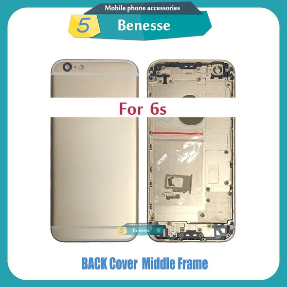 Back Housing for iPhone 6s / 6s Plus Battery Cover Middle Frame Chassis with Side Buttons Sim Tray Repair Parts