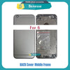 Back Housing for iPhone 6 / 6 Plus Battery Cover Middle Frame Chassis with Side Buttons Sim Tray Repair Parts