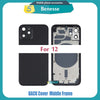 Back Housing for iPhone 12 / 12 Mini / 12 Pro / 12 Pro Max Back Cover Battery Door Rear Cover Chassis Middle Frame with Glass Replacement
