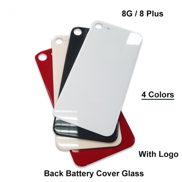 Big Hole Back Glass Replacement for iPhone 8 with Double Side Adhesive 3M Tape