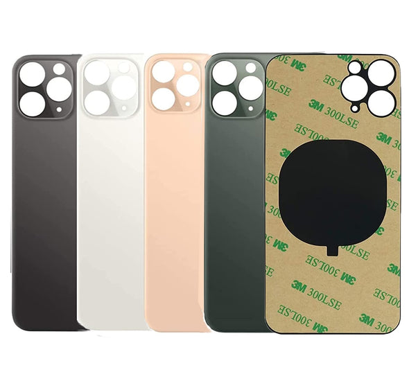 Big Hole Back Glass Replacement for iPhone 11 Pro with Double Side Adhesive 3M Tape