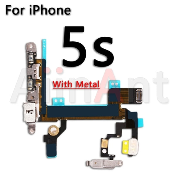 On/off Volume Buttons Mute Key Flex Cale For iPhone 6 6s 7 8 Plus 5 5s SE SE2