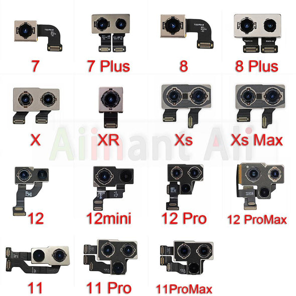 Back Main Real Camera Flex Cable For iPhone 7 8 Plus SE2 X XR Xs 11 12 Pro Max Mini
