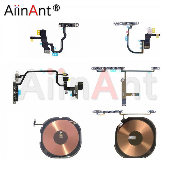 On/off Volume Buttons Mute Key Flash Light Wireless Charging Power Flex Cable For iPhone X XR Xs Max
