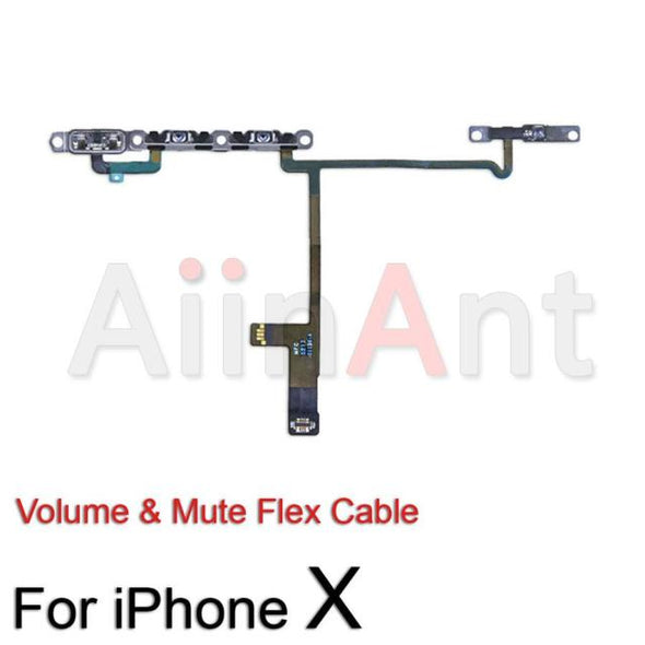 On/off Volume Buttons Mute Key Flash Light Wireless Charging Power Flex Cable For iPhone X XR Xs Max
