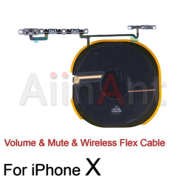 On/off Volume Buttons Mute Key Flash Light Wireless Charging Power Flex Cable For iPhone X XR Xs Max