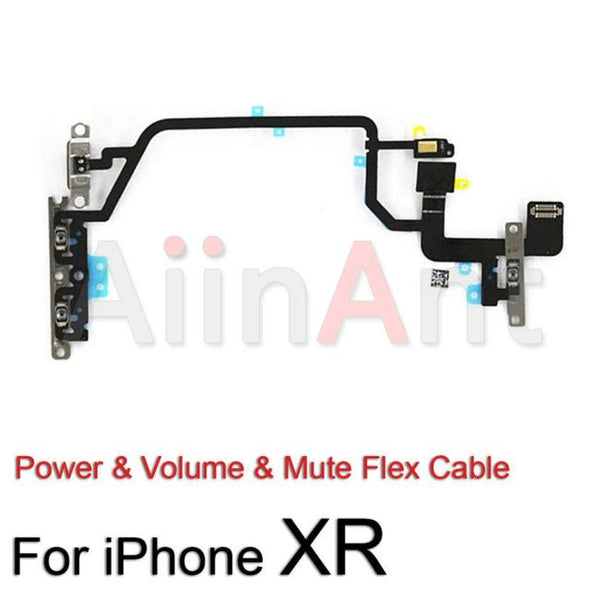 On/off Volume Buttons Mute Key Flash Light Wireless Charging Power Flex Cable For iPhone X XR Xs Max