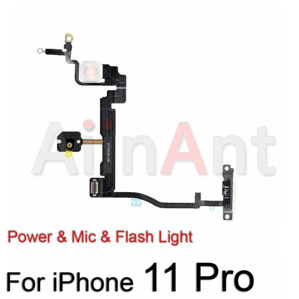 On/off Volume Buttons Mute Key Wireless Charging Flash Light Power Flex Cable For iPhone 11 11Pro 11Pro Max