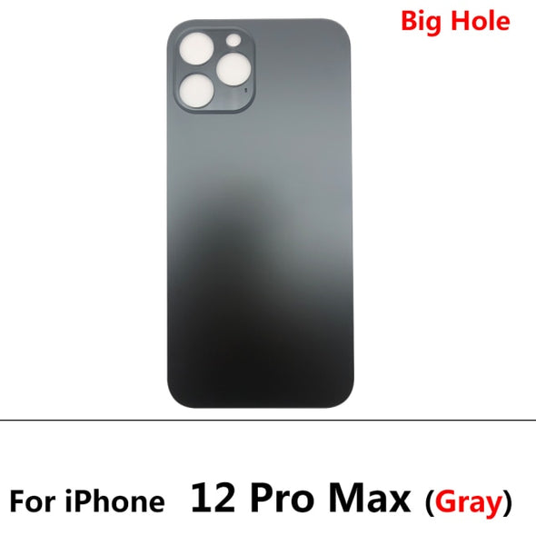Big Hole Back Glass Replacement for iPhone 12 Mini / 12 Pro Max with Double Side Adhesive 3M Tape
