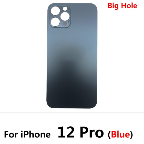 Big Hole Back Glass Replacement for iPhone 12 / 12 Pro with Double Side Adhesive 3M Tape