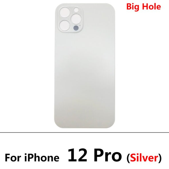 Big Hole Back Glass Replacement for iPhone 12 / 12 Pro with Double Side Adhesive 3M Tape