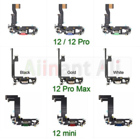 Bottom Mic USB Port Charger Dock Connector Charging Flex Cable For iPhone 12 Pro 12Pro Max Mini