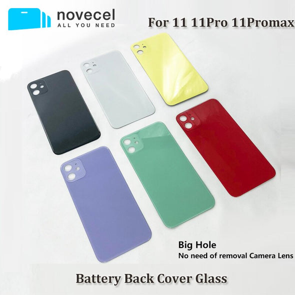 5pcs/lot Big Hole Back Glass Cover For iPhone 11pro 11Promax