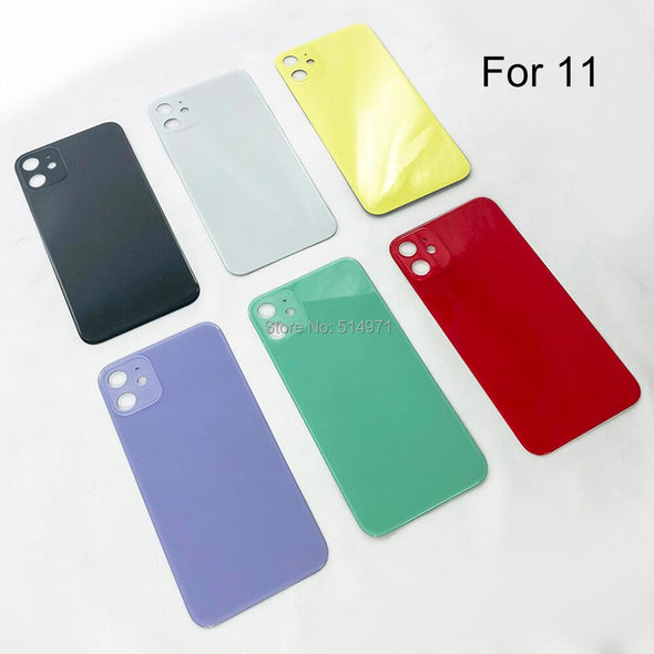 5pcs/lot Big Hole Back Glass Cover For iPhone 11pro 11Promax
