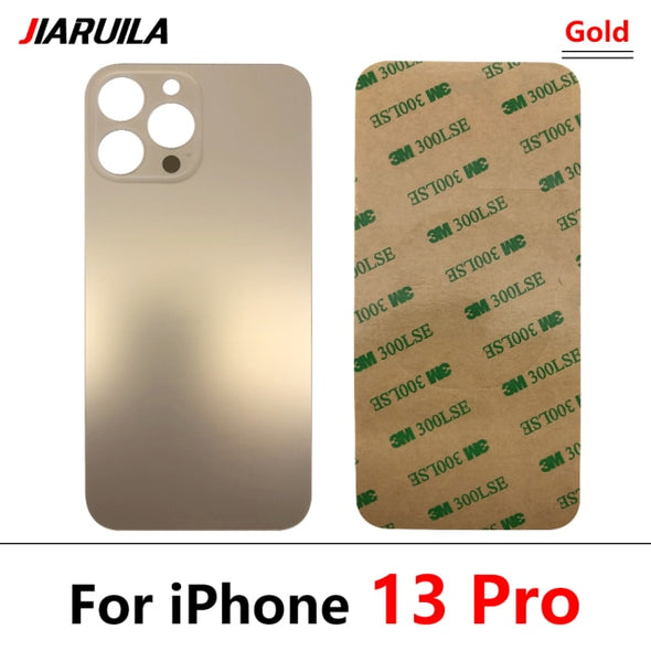 Big Hole Back Glass Replacement for iPhone 13 / 13 Pro / 13 Pro Max with Double Side Adhesive 3M Tape