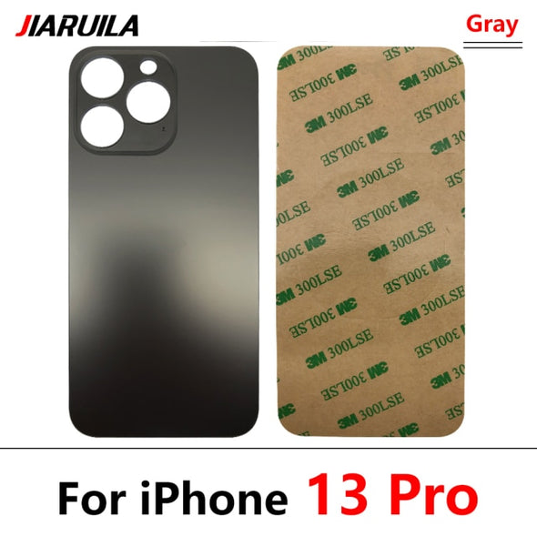 Big Hole Back Glass Replacement for iPhone 13 / 13 Pro / 13 Pro Max with Double Side Adhesive 3M Tape