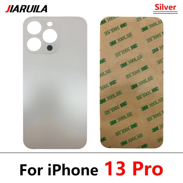 Big Hole Back Glass Replacement for iPhone 13 / 13 Pro / 13 Pro Max with Double Side Adhesive 3M Tape