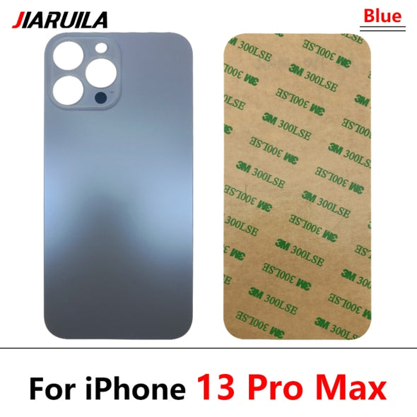 Big Hole Back Glass Replacement for iPhone 13 / 13 Pro / 13 Pro Max with Double Side Adhesive 3M Tape