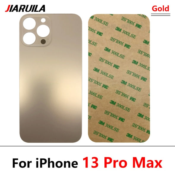 Big Hole Back Glass Replacement for iPhone 13 / 13 Pro / 13 Pro Max with Double Side Adhesive 3M Tape