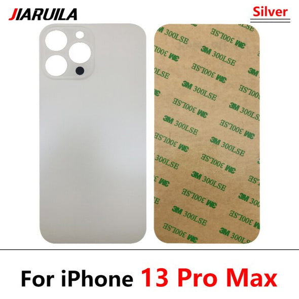 Big Hole Back Glass Replacement for iPhone 13 / 13 Pro / 13 Pro Max with Double Side Adhesive 3M Tape