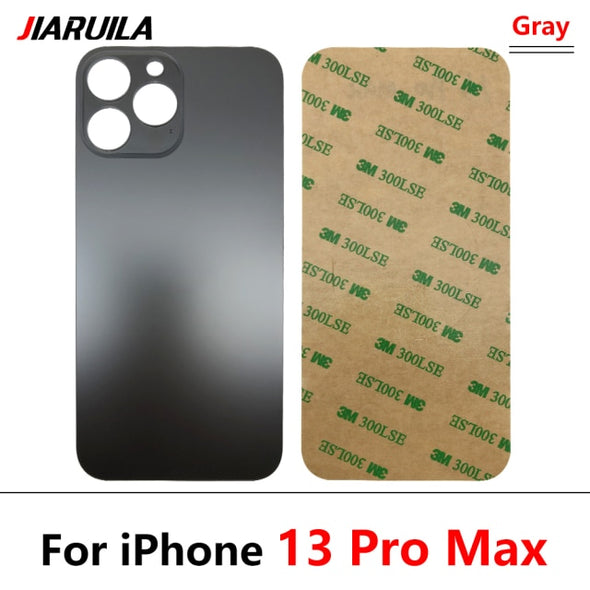 Big Hole Back Glass Replacement for iPhone 13 / 13 Pro / 13 Pro Max with Double Side Adhesive 3M Tape