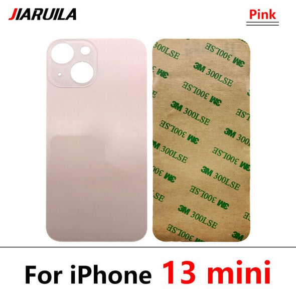 Big Hole Back Glass Replacement for iPhone 13 Mini with Double Side Adhesive 3M Tape
