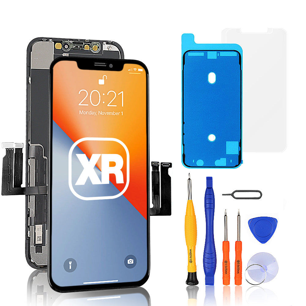 LL TRADER Écran pour iPhone XR LCD Remplacement d'écran 6,1'' FHD Tactile  Digitizer iPhone XR Cadre Assemblage Réparation Outil avec Modèle A1984  A2105 A2106 A2107 A2108 : : High-Tech